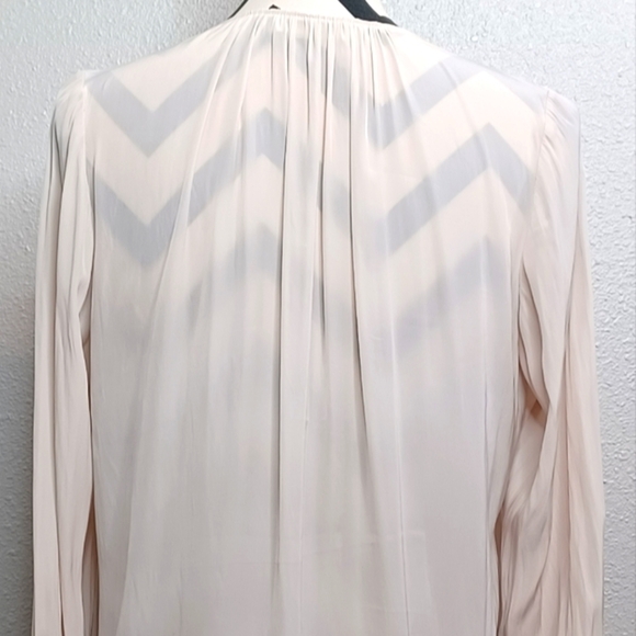 Ramy Brook Embroidered V-Neck Satin Long-Sleeve Blouse - Picture 5 of 14